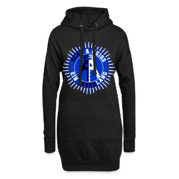 Blau Weiss ein Lebenlang | Farben änderbar - Hoodie-Kleid - Schwarz - Vorne