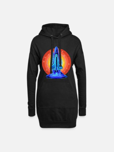 BLAUES SPACE SHUTTLE RETRO VINTAGE - Hoodie-Kleid - Schwarz