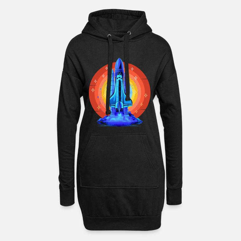 BLAUES SPACE SHUTTLE RETRO VINTAGE - Hoodie-Kleid - Schwarz