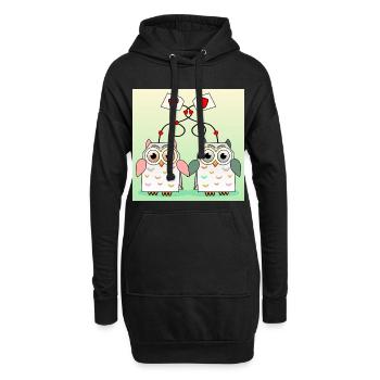 Thé de hibou - Sweat-shirt à capuche long Femme - noir - Devant