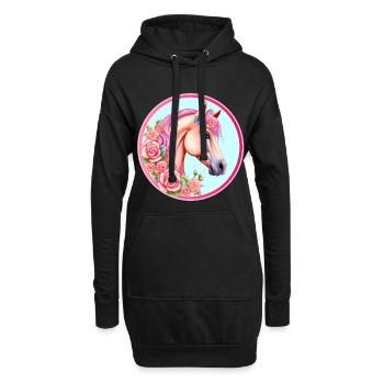 Majestueuse Rose Ross - Sweat-shirt à capuche long Femme - noir - Devant