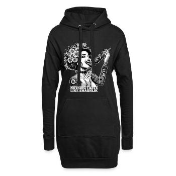 Schaschlik lecker Frau Tattoo Geschenk - Hoodie-Kleid - Schwarz - Vorne
