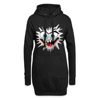 Tête de Monstre Effrayant et Délirant - Sweat-shirt à capuche long Femme - noir - Devant