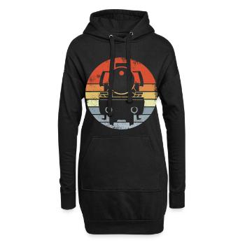 Locomotive d’époque - Sweat-shirt à capuche long Femme - noir - Devant