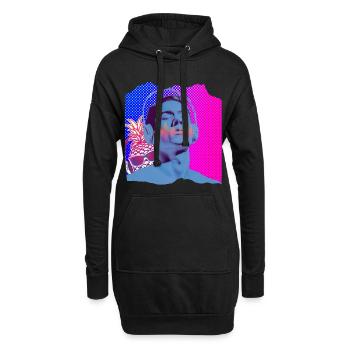Musique Pop Art - Sweat-shirt à capuche long Femme - noir - Devant