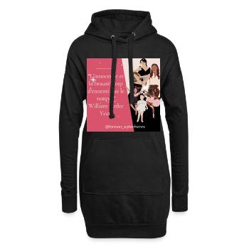 DE FILLE A FEMME - Sweat-shirt à capuche long Femme - noir - Devant