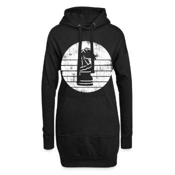 Schach Springer Skizze - Hoodie-Kleid - Schwarz - Vorne
