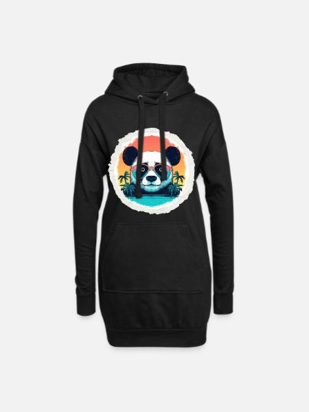 Baby panda in holidays - Hoodie Dress - black