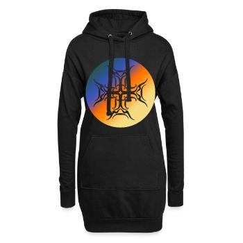 Roundel Tribal Cross T-Shirt mit buntem Farbverlauf - Hoodie-Kleid - Schwarz - Vorne
