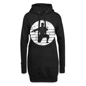 Karateka Skizze - Hoodie-Kleid - Schwarz - Vorne