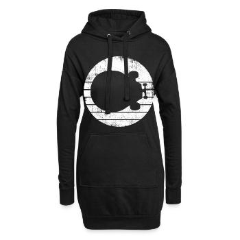 Skateboard Zeichnung - Hoodie-Kleid - Schwarz - Vorne