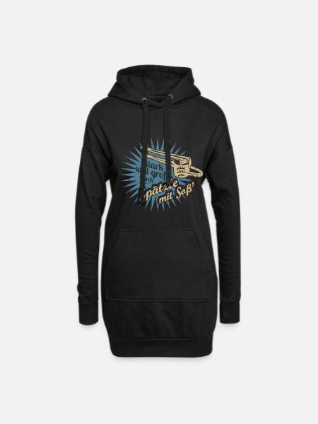 Spätzle mit Soß' - Hoodie-Kleid - Schwarz
