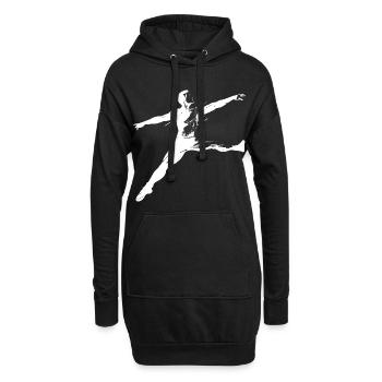 Männlicher Balletttänzer Skizze - Hoodie-Kleid - Schwarz - Vorne