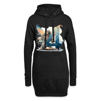 4 Jahre Fee Elfe Geburtstag Geschenk - Hoodie-Kleid - Schwarz - Vorne
