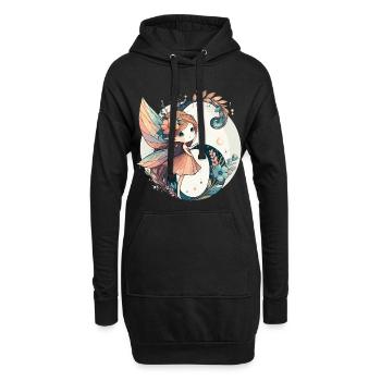 6 Jahre Fee Elfe Geburtstag Geschenk - Hoodie-Kleid - Schwarz - Vorne