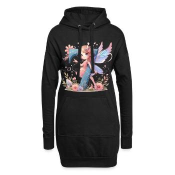 7 Jahre Fee Elfe Geburtstag Geschenk - Hoodie-Kleid - Schwarz - Vorne