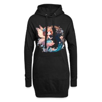 8 Jahre Fee Elfe Geburtstag Geschenk - Hoodie-Kleid - Schwarz - Vorne