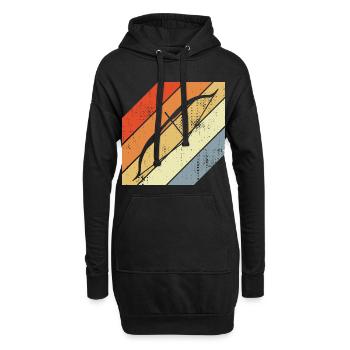 Retro Bogensport - Hoodie-Kleid - Schwarz - Vorne