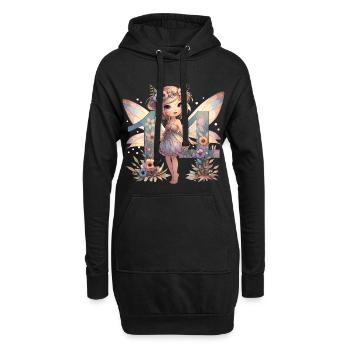 14 ans fée elfe mignon cadeau d’anniversaire - Sweat-shirt à capuche long Femme - noir - Devant