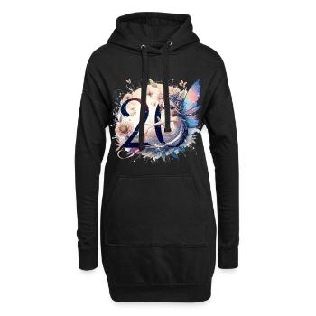 20 Jahre Fee Elfe süß blond Geburtstag Geschenk - Hoodie-Kleid - Schwarz - Vorne