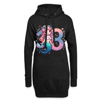 18 ans sirène doux cadeau d’anniversaire - Sweat-shirt à capuche long Femme - noir - Devant