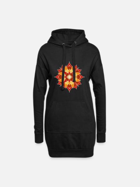 Rosette - Hoodie-Kleid - Schwarz