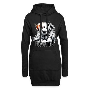 Dalmatiner Welpe Ich liebe Punkte Hund Geschenk - Hoodie-Kleid - Schwarz - Vorne