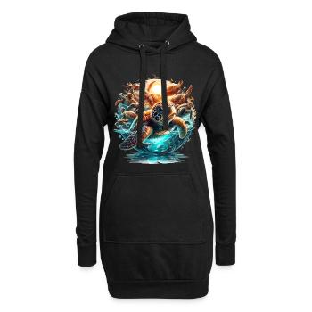 Schildkröten Welt Wunder Schildkröte Geschenk - Hoodie-Kleid - Schwarz - Vorne