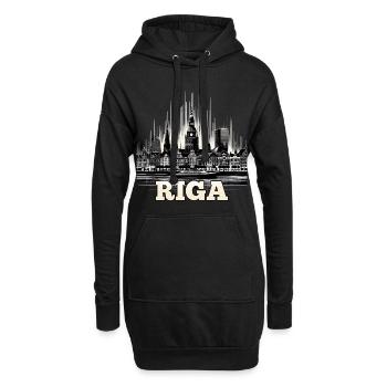 Riga Capital Lettonie Pays baltes cadeau - Sweat-shirt à capuche long Femme - noir - Devant