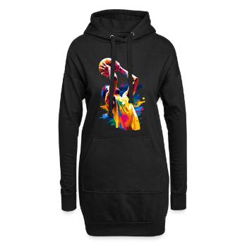 Homme qui fait du basket - Sweat-shirt à capuche long Femme - noir - Devant