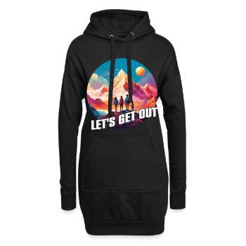 Nichts wie raus mit der Familie in die Natur - Hoodie-Kleid - Schwarz - Vorne