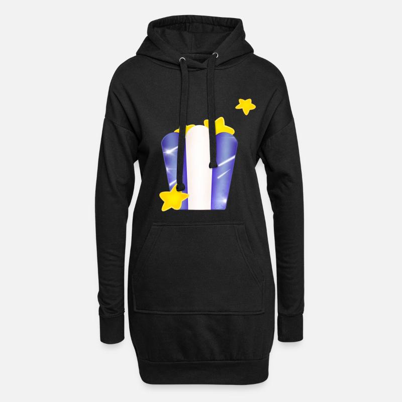 Star-Tasche! - Hoodie-Kleid - Schwarz