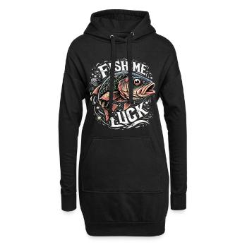 Pêchez-moi un cadeau de pêche porte-bonheur - Sweat-shirt à capuche long Femme - noir - Devant
