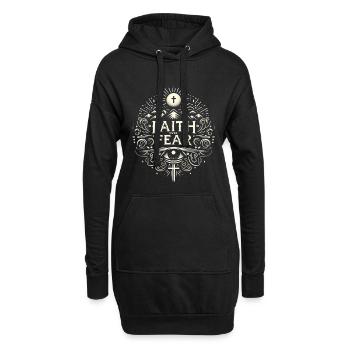 La croyance avant la peur Motif - Sweat-shirt à capuche long Femme - noir - Devant