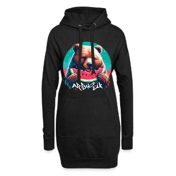 Pastèque Arbusik ours cadeau délicieux - Sweat-shirt à capuche long Femme - noir - Devant