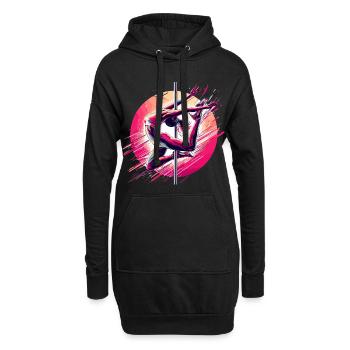 Pole Dance Dynamique Rose Cadeau - Sweat-shirt à capuche long Femme - noir - Devant