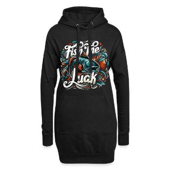Fish Me Lucky Fishing cadeau - Sweat-shirt à capuche long Femme - noir - Devant