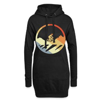 VTT Dessin Vintage - Sweat-shirt à capuche long Femme - noir - Devant