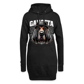 Bloodhound Gangsta Gangster Hund Geschenk - Hoodie-Kleid - Schwarz - Vorne