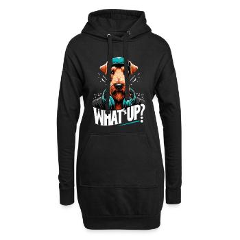 Irish Terrier Was geht ab Gangsta Hund Geschenk - Hoodie-Kleid - Schwarz - Vorne
