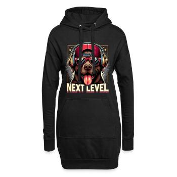 Cadeau de chien de gangster de niveau supérieur de labrador brun - Sweat-shirt à capuche long Femme - noir - Devant
