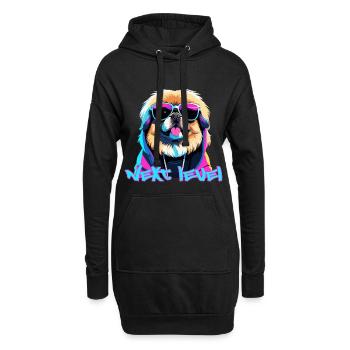 Pekingese Next Level Löwenhund Hund Geschenk - Hoodie-Kleid - Schwarz - Vorne