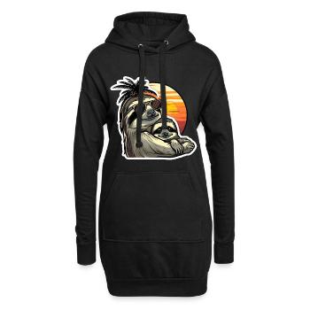 Paresseux Papa Fils Paresseux Pères Paresseux Sommeil - Sweat-shirt à capuche long Femme - noir - Devant