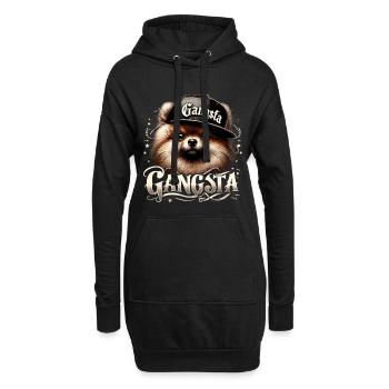 Petit cadeau de chien Spitz Gangsta Gangster - Sweat-shirt à capuche long Femme - noir - Devant