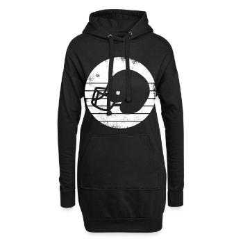 Football Helm Zeichnung - Hoodie-Kleid - Schwarz - Vorne