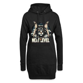 Maine Coon Katze Next Level Geschenk - Hoodie-Kleid - Schwarz - Vorne