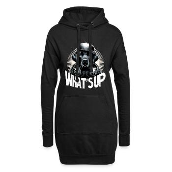 Schwarzer Labrador Gangster Was geht ab Geschenk - Hoodie-Kleid - Schwarz - Vorne
