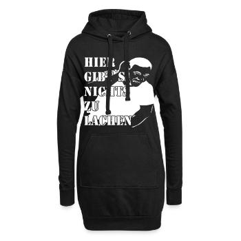 Mann hier gib`s nichts zu lachen - Hoodie-Kleid - Schwarz - Vorne