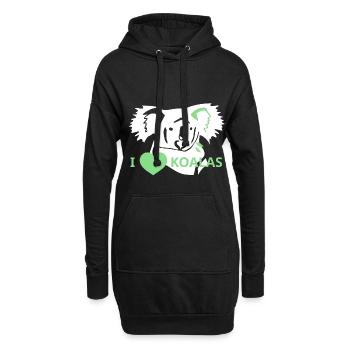 LoveKoalas - Sweat-shirt à capuche long Femme - noir - Devant