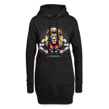 Leo Geometric Geometry Strength Muscles Gift - Hoodie Dress - black - Front